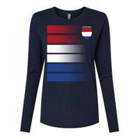 Netherlands Soccer Fan Team Jersey Womens Cotton Relaxed Long Sleeve T-Shirt