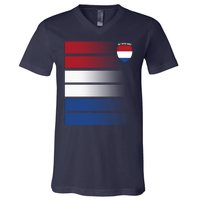 Netherlands Soccer Fan Team Jersey V-Neck T-Shirt