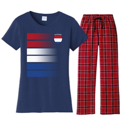 Netherlands Soccer Fan Team Jersey Women's Flannel Pajama Set