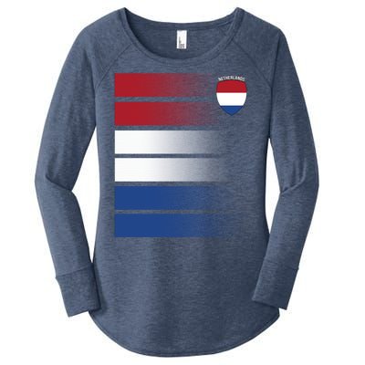 Netherlands Soccer Fan Team Jersey Women's Perfect Tri Tunic Long Sleeve Shirt