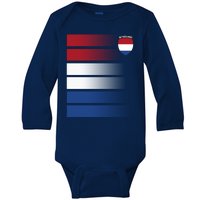 Netherlands Soccer Fan Team Jersey Baby Long Sleeve Bodysuit