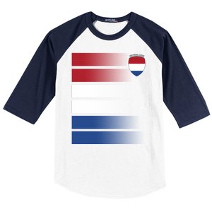 Netherlands Soccer Fan Team Jersey Baseball Sleeve Shirt