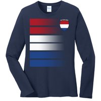 Netherlands Soccer Fan Team Jersey Ladies Long Sleeve Shirt