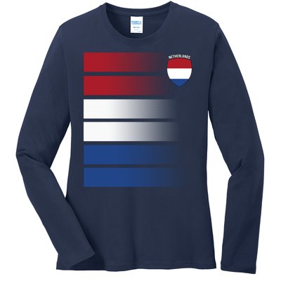 Netherlands Soccer Fan Team Jersey Ladies Long Sleeve Shirt