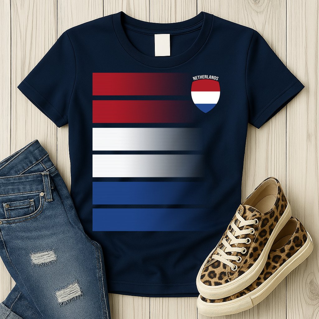 Netherlands Soccer Fan Team Jersey Womens T-Shirt