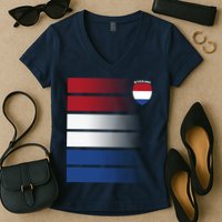 Netherlands Soccer Fan Team Jersey Women's V-Neck T-Shirt