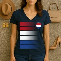 Netherlands Soccer Fan Team Jersey Women's V-Neck T-Shirt