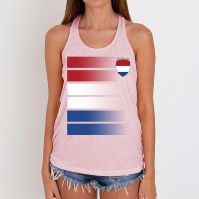 Netherlands Soccer Fan Team Jersey Women's Knotted Racerback Tank