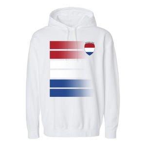 Netherlands Soccer Fan Team Jersey Garment-Dyed Fleece Hoodie