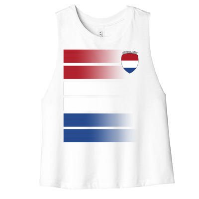 Netherlands Soccer Fan Team Jersey Women's Racerback Cropped Tank