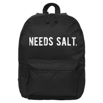 Needs Salt Funny Cooking Chef Assistant Baker Master Cook 16 in Basic Backpack