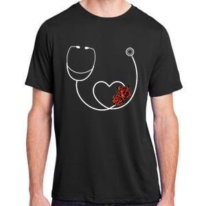 Nurse Stethoscope Flower Heart Nursing Gift Adult ChromaSoft Performance T-Shirt