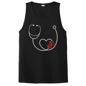 Nurse Stethoscope Flower Heart Nursing Gift PosiCharge Competitor Tank