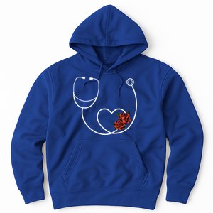 Nurse Stethoscope Flower Heart Nursing Gift Hoodie