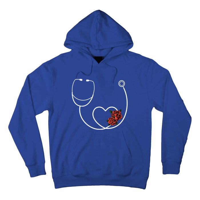 Nurse Stethoscope Flower Heart Nursing Gift Hoodie