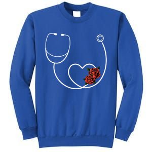 Nurse Stethoscope Flower Heart Nursing Gift Sweatshirt