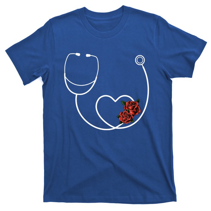 Nurse Stethoscope Flower Heart Nursing Gift T-Shirt