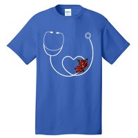 Nurse Stethoscope Flower Heart Nursing Gift Tall T-Shirt