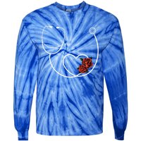 Nurse Stethoscope Flower Heart Nursing Gift Tie-Dye Long Sleeve Shirt