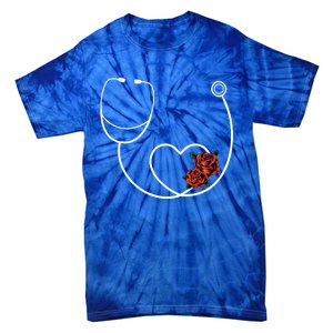 Nurse Stethoscope Flower Heart Nursing Gift Tie-Dye T-Shirt