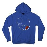 Nurse Stethoscope Flower Heart Nursing Gift Tall Hoodie