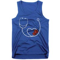 Nurse Stethoscope Flower Heart Nursing Gift Tank Top