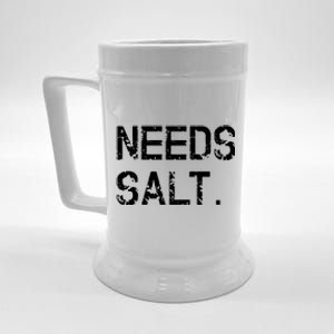 Needs Salt Funny Cooking Chef Gift Beer Stein