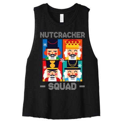 Nutcracker Squad Funny Christmas Holiday Women's Racerback Cropped Tank