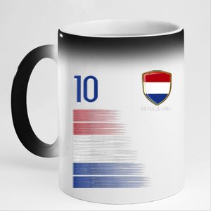 Netherlands Soccer Fans Jersey Dutch Flag Football Lovers 11oz Black Color Changing Mug