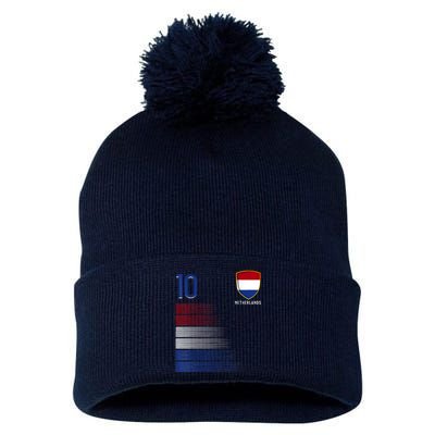 Netherlands Soccer Fans Jersey Dutch Flag Football Lovers Pom Pom 12in Knit Beanie