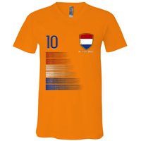 Netherlands Soccer Fans Jersey Dutch Flag Football Lovers V-Neck T-Shirt