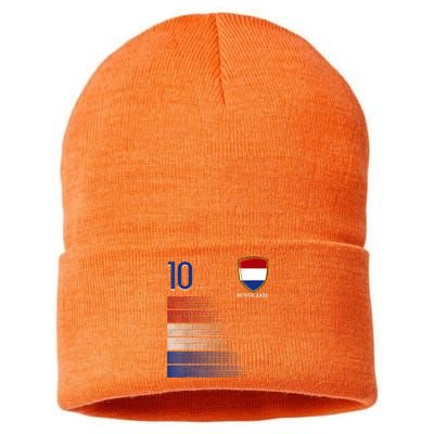 Netherlands Soccer Fans Jersey Dutch Flag Football Lovers Sustainable Knit Beanie