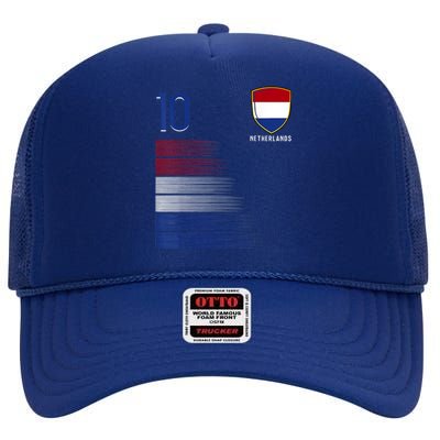 Netherlands Soccer Fans Jersey Dutch Flag Football Lovers High Crown Mesh Back Trucker Hat