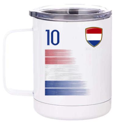 Netherlands Soccer Fans Jersey Dutch Flag Football Lovers 12 oz Stainless Steel Tumbler Cup