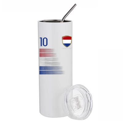 Netherlands Soccer Fans Jersey Dutch Flag Football Lovers Stainless Steel Tumbler