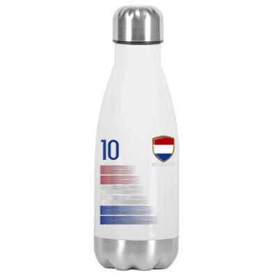 Netherlands Soccer Fans Jersey Dutch Flag Football Lovers Stainless Steel Insulated Water Bottle