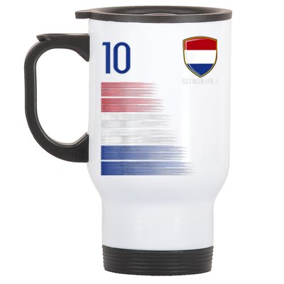 Netherlands Soccer Fans Jersey Dutch Flag Football Lovers Stainless Steel Travel Mug