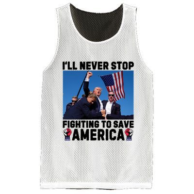 Never Stop Fighting Save America Trump Fight 2024 Shot Assassination Attem Mesh Reversible Basketball Jersey Tank