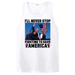 Never Stop Fighting Save America Trump Fight 2024 Shot Assassination Attem PosiCharge Competitor Tank