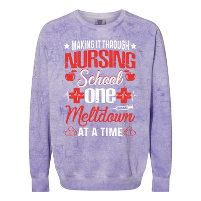 Nursing School Funny Nursing Student Nurses Day Gift Cool Gift Colorblast Crewneck Sweatshirt