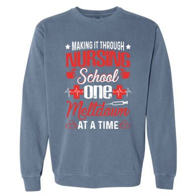 Nursing School Funny Nursing Student Nurses Day Gift Cool Gift Garment-Dyed Sweatshirt