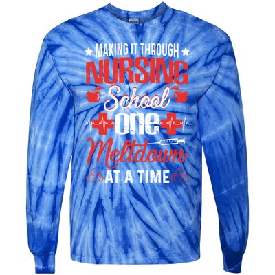 Nursing School Funny Nursing Student Nurses Day Gift Cool Gift Tie-Dye Long Sleeve Shirt