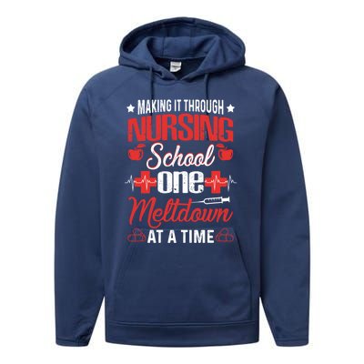 Nursing School Funny Nursing Student Nurses Day Gift Cool Gift Performance Fleece Hoodie