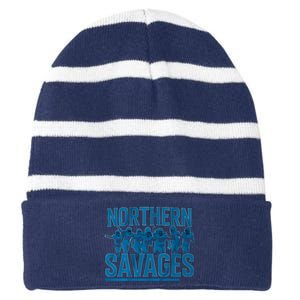 Northern Savages Football Lover Striped Beanie with Solid Band