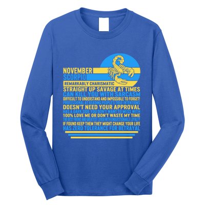 November Scorpio Facts Zodiac Sign Sunflower Astrology Lover Meaningful Gift Long Sleeve Shirt