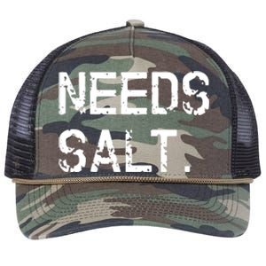 Needs Salt Funny Cooking Chef Gift Retro Rope Trucker Hat Cap