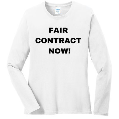 Nurses Strike Fair Contract Now Graphic Tee Ladies Long Sleeve Shirt