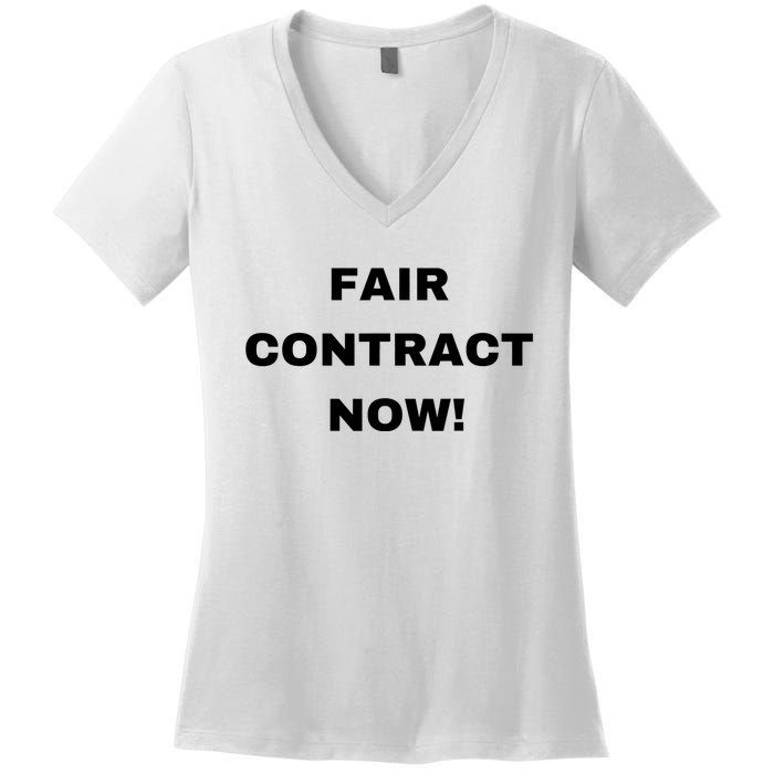 Nurses Strike Fair Contract Now Graphic Tee Women's V-Neck T-Shirt