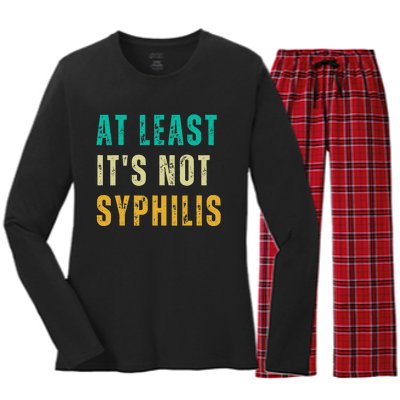 Not Syphilis Funny Post Surgery Gag Gifts Get Well Soon Gift Women's Long Sleeve Flannel Pajama Set 