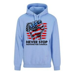 Never Stop Fighting For America Trump Stronger Unisex Surf Hoodie